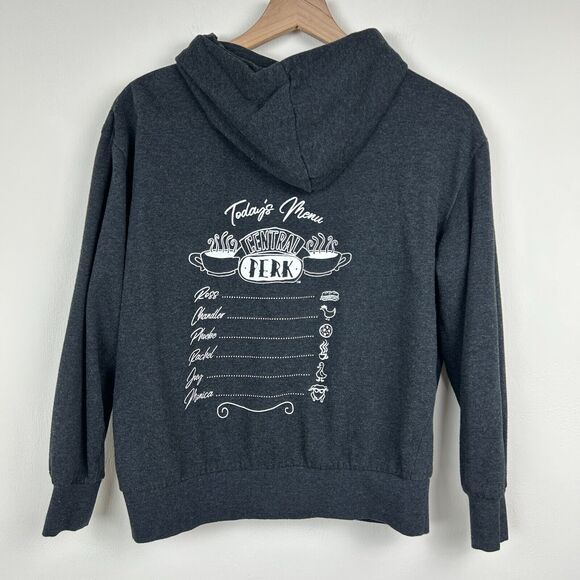 Friends Television Series Hoodie Womens Medium Gray Central Perk Menu Ladies - Picture 2 of 10